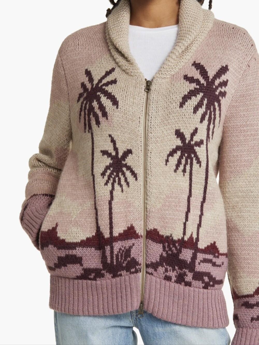 ✨ Faherty "Sunset Palm Beach" Zip Front Cardigan Sweater ✨